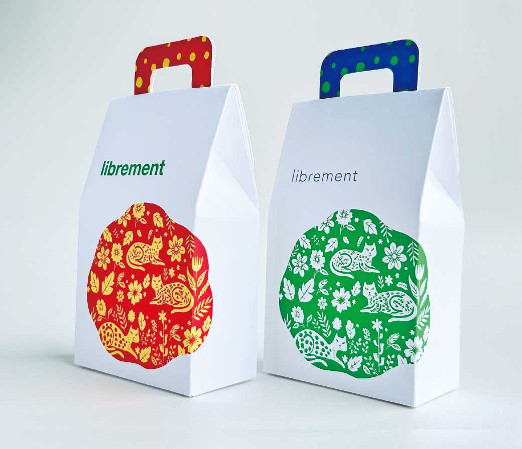 取っ手がある箱(角底手提げ箱)